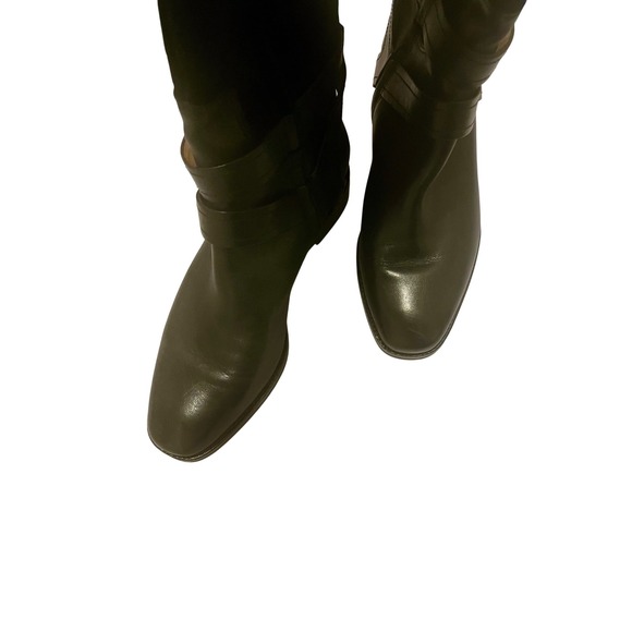 Joan & David Black Leather Knee-High Riding Boots 8.5M Buckle - Picture 5 of 8